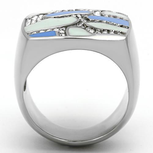 Silver Rings for Women Stainless Steel TK832 with Top Grade Crystal in Clear - Jewelry Store by Erik Rayo