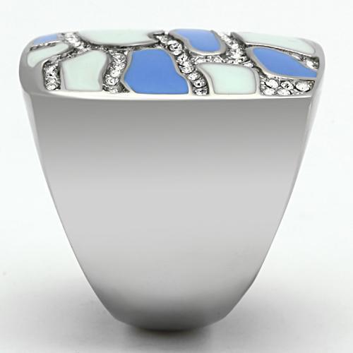 Silver Rings for Women Stainless Steel TK832 with Top Grade Crystal in Clear - Jewelry Store by Erik Rayo