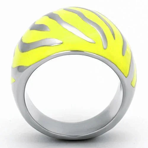Silver Rings for Women Stainless Steel TK833 with Epoxy in Topaz - Jewelry Store by Erik Rayo
