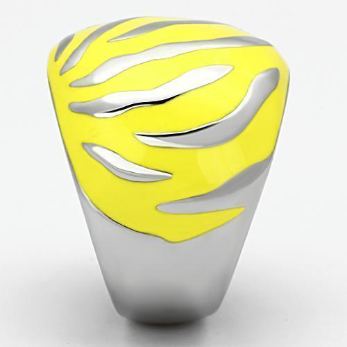 Silver Rings for Women Stainless Steel TK833 with Epoxy in Topaz - Jewelry Store by Erik Rayo