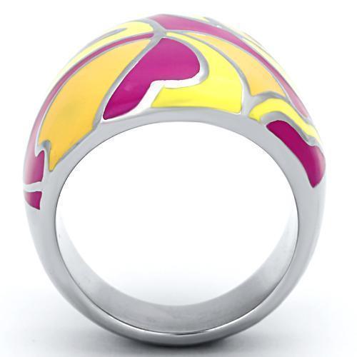 Silver Rings for Women Stainless Steel TK834 with Epoxy in Multi Color - Jewelry Store by Erik Rayo