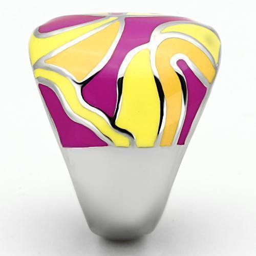 Silver Rings for Women Stainless Steel TK834 with Epoxy in Multi Color - Jewelry Store by Erik Rayo