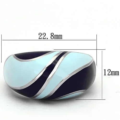 Silver Rings for Women Stainless Steel TK835 with Epoxy in Multi Color - Jewelry Store by Erik Rayo