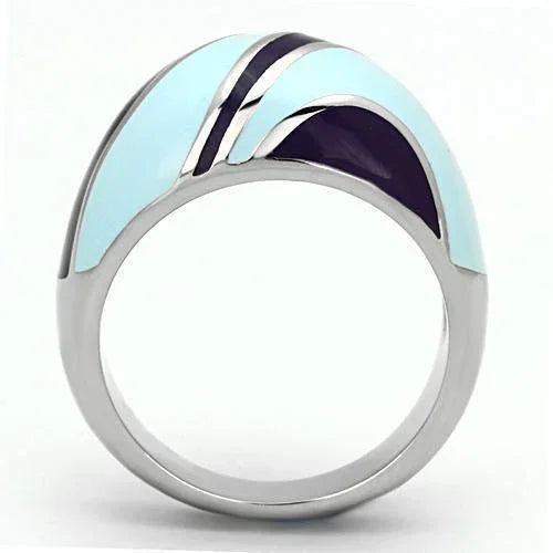 Silver Rings for Women Stainless Steel TK835 with Epoxy in Multi Color - Jewelry Store by Erik Rayo