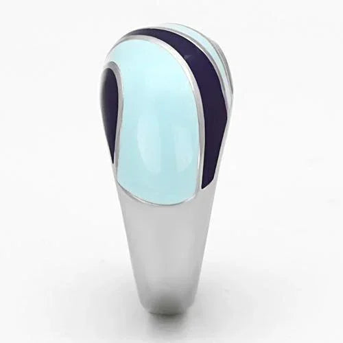 Silver Rings for Women Stainless Steel TK835 with Epoxy in Multi Color - Jewelry Store by Erik Rayo