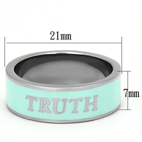 Silver Rings for Women Stainless Steel TK836 with Epoxy in Turquoise - Jewelry Store by Erik Rayo