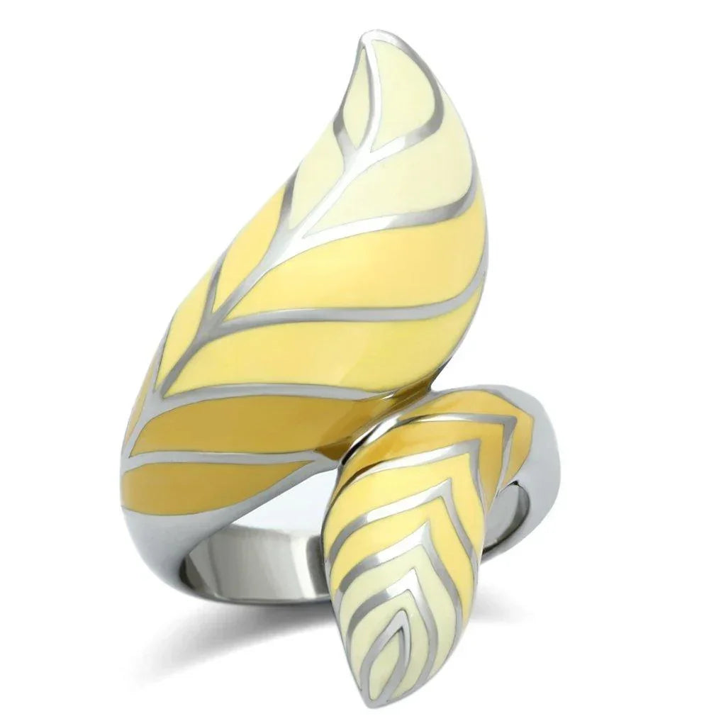 Silver Rings for Women Stainless Steel TK837 with Epoxy in Multi Color - Jewelry Store by Erik Rayo