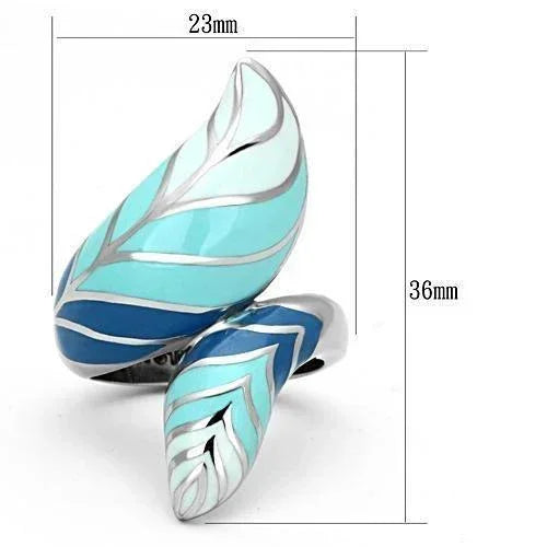 Silver Rings for Women Stainless Steel TK838 with Epoxy in Multi Color - Jewelry Store by Erik Rayo