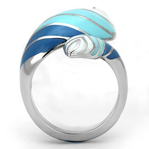 Silver Rings for Women Stainless Steel TK838 with Epoxy in Multi Color - Jewelry Store by Erik Rayo