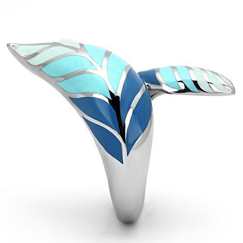 Silver Rings for Women Stainless Steel TK838 with Epoxy in Multi Color - Jewelry Store by Erik Rayo