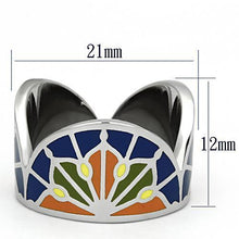 Load image into Gallery viewer, Silver Rings for Women Stainless Steel TK842 with Epoxy in Multi Color
