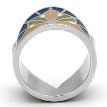 Load image into Gallery viewer, Silver Rings for Women Stainless Steel TK842 with Epoxy in Multi Color
