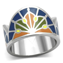 Load image into Gallery viewer, Silver Rings for Women Stainless Steel TK842 with Epoxy in Multi Color
