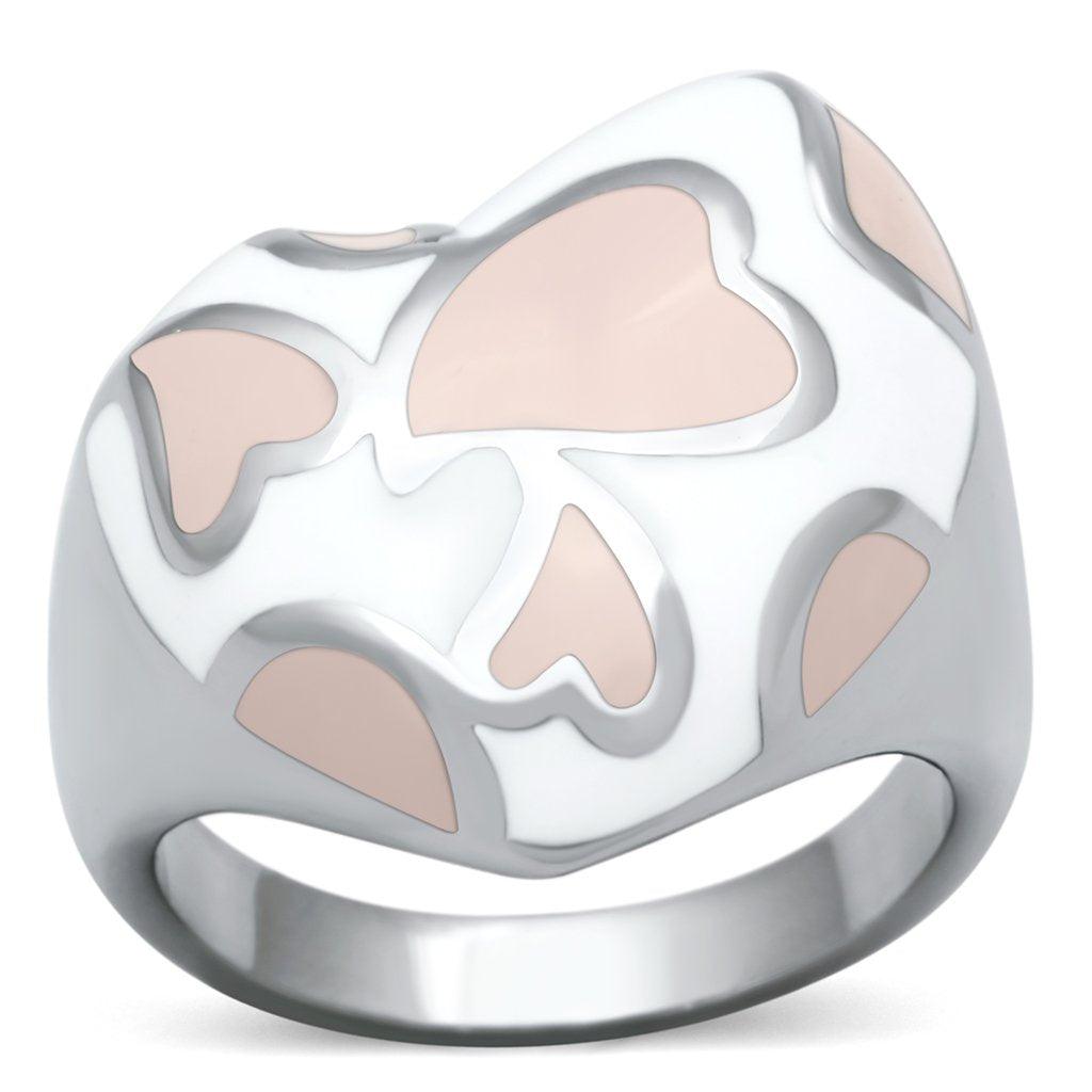 Silver Rings for Women Stainless Steel TK843 with Epoxy in Multi Color