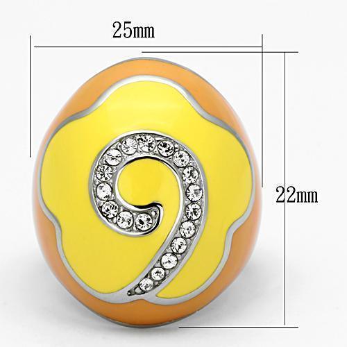 Silver Rings for Women Stainless Steel TK846 with Top Grade Crystal in Clear - Jewelry Store by Erik Rayo