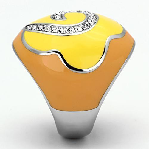 Silver Rings for Women Stainless Steel TK846 with Top Grade Crystal in Clear - Jewelry Store by Erik Rayo