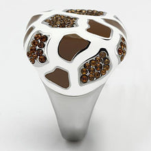 Load image into Gallery viewer, Silver Rings for Women Stainless Steel TK847 with Top Grade Crystal in Smoked Quartz
