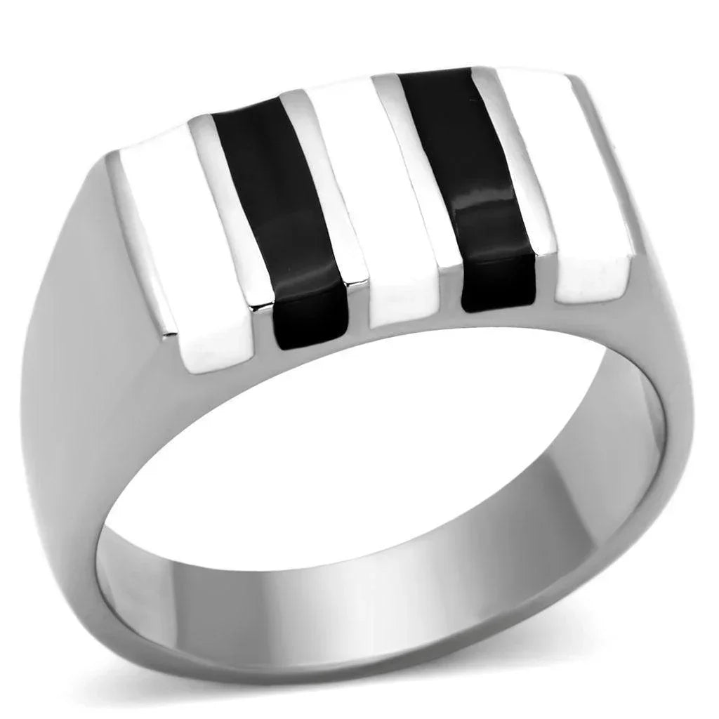 Silver Rings for Women Stainless Steel TK849 with Epoxy in Multi Color - Jewelry Store by Erik Rayo