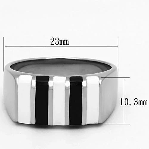 Silver Rings for Women Stainless Steel TK849 with Epoxy in Multi Color - Jewelry Store by Erik Rayo