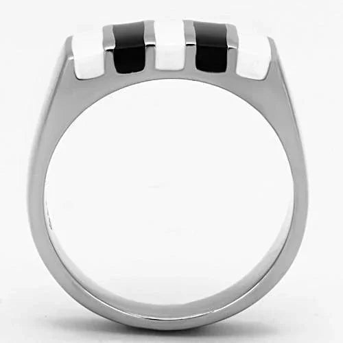 Silver Rings for Women Stainless Steel TK849 with Epoxy in Multi Color - Jewelry Store by Erik Rayo
