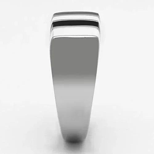 Silver Rings for Women Stainless Steel TK849 with Epoxy in Multi Color - Jewelry Store by Erik Rayo