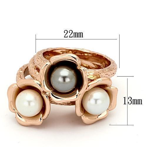 Silver Rings for Women Stainless Steel TK852 IP Rose Gold(Ion Plating) Stainless Steel Ring with Glass Bead in Multi Color - Jewelry Store by Erik Rayo