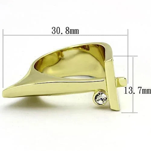 Gold Rings for Women Stainless Steel TK853 with Top Grade Crystal in Clear - Jewelry Store by Erik Rayo