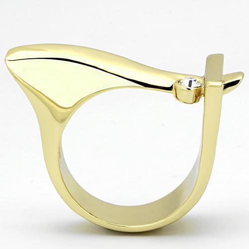 Gold Rings for Women Stainless Steel TK853 with Top Grade Crystal in Clear - Jewelry Store by Erik Rayo