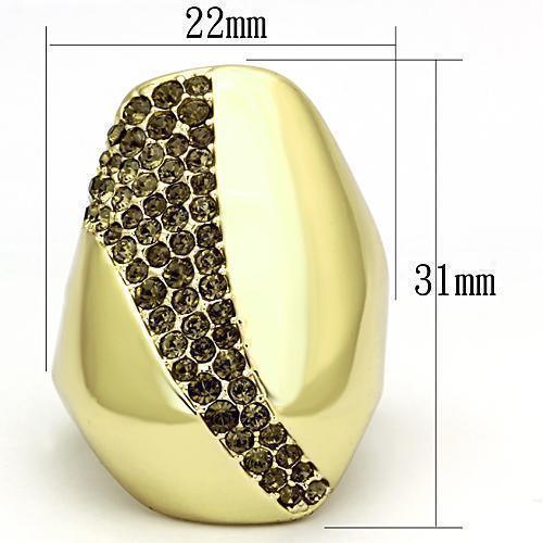 Gold Rings for Women Stainless Steel TK854 with Top Grade Crystal in Smoked Quartz - Jewelry Store by Erik Rayo