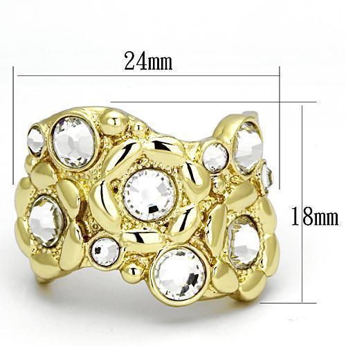 Gold Rings for Women Stainless Steel TK856 with Top Grade Crystal in Clear - Jewelry Store by Erik Rayo