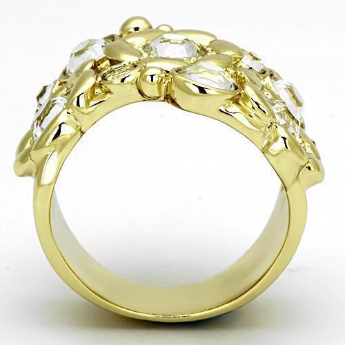Gold Rings for Women Stainless Steel TK856 with Top Grade Crystal in Clear - Jewelry Store by Erik Rayo