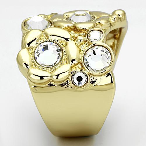 Gold Rings for Women Stainless Steel TK856 with Top Grade Crystal in Clear - Jewelry Store by Erik Rayo