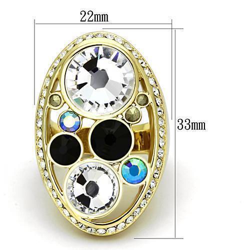 Gold Rings for Women Stainless Steel TK857 with Top Grade Crystal in Multi Color - Jewelry Store by Erik Rayo