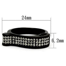 Load image into Gallery viewer, Silver Rings for Women Stainless Steel TK862 IP Black(Ion Plating) Stainless Steel Ring with Top Grade Crystal in Black Diamond
