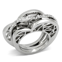 Load image into Gallery viewer, Silver Rings for Women Stainless Steel TK864 with Top Grade Crystal in Clear
