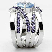 Load image into Gallery viewer, Silver Rings for Women Stainless Steel TK865 with Glass in Light Sapphire
