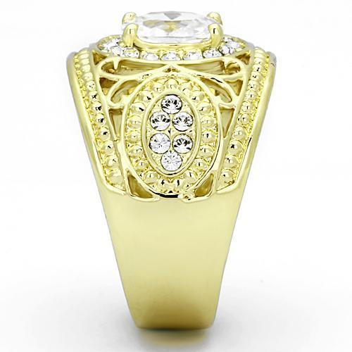 Gold Rings for Women Stainless Steel TK868 with AAA Grade Cubic Zirconia in Clear - Jewelry Store by Erik Rayo
