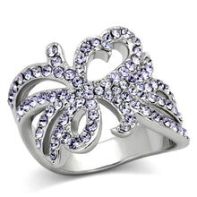 Load image into Gallery viewer, Silver Rings for Women Stainless Steel TK869 with Top Grade Crystal in Light Sapphire
