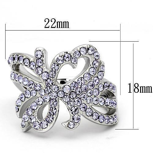 Silver Rings for Women Stainless Steel TK869 with Top Grade Crystal in Light Sapphire - Jewelry Store by Erik Rayo