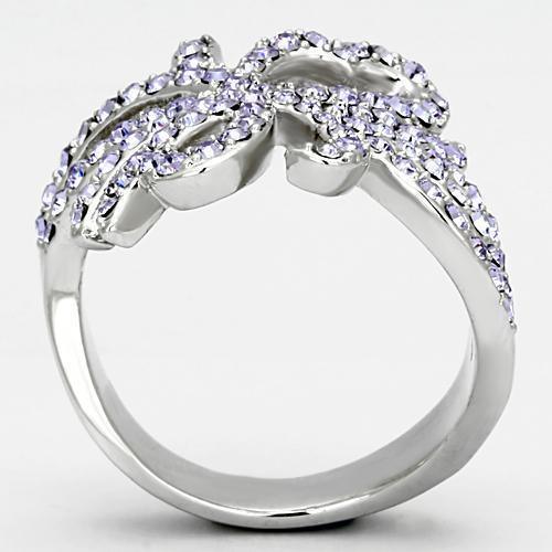 Silver Rings for Women Stainless Steel TK869 with Top Grade Crystal in Light Sapphire - Jewelry Store by Erik Rayo