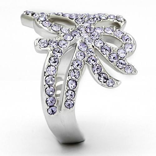 Silver Rings for Women Stainless Steel TK869 with Top Grade Crystal in Light Sapphire - Jewelry Store by Erik Rayo