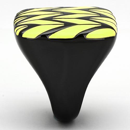 Silver Rings for Women Stainless Steel TK872 IP Black(Ion Plating) Stainless Steel Ring with Epoxy in Topaz - Jewelry Store by Erik Rayo