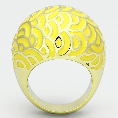 Gold Rings for Women Stainless Steel TK873 with Epoxy in Topaz - Jewelry Store by Erik Rayo