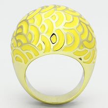 Load image into Gallery viewer, Gold Rings for Women Stainless Steel TK873 with Epoxy in Topaz
