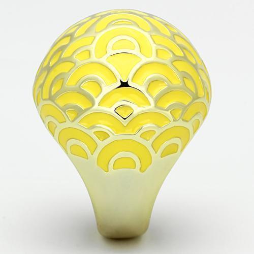 Gold Rings for Women Stainless Steel TK873 with Epoxy in Topaz - Jewelry Store by Erik Rayo