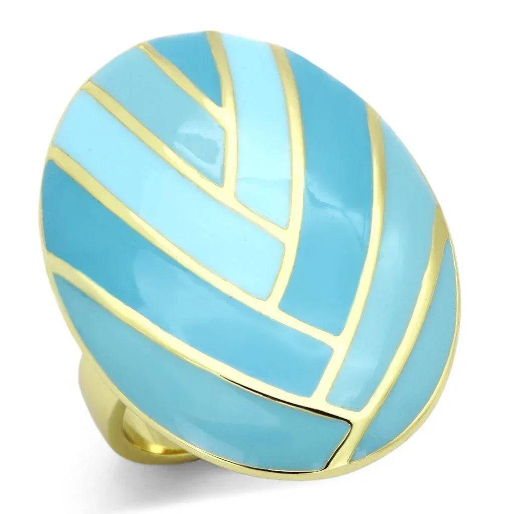 Gold Rings for Women Stainless Steel TK874 with Epoxy in Multi Color - Jewelry Store by Erik Rayo