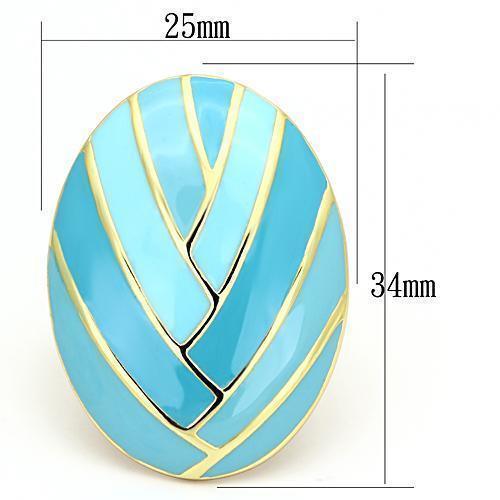 Gold Rings for Women Stainless Steel TK874 with Epoxy in Multi Color - Jewelry Store by Erik Rayo
