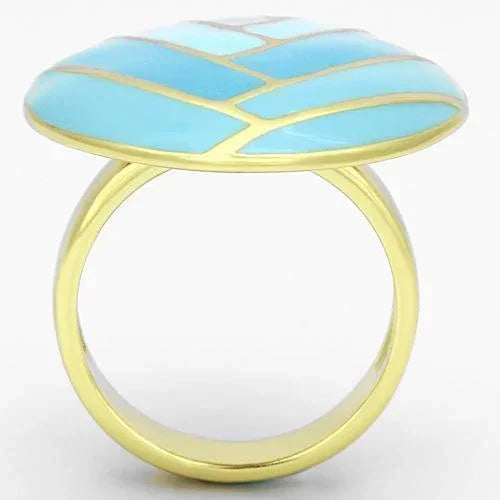 Gold Rings for Women Stainless Steel TK874 with Epoxy in Multi Color - Jewelry Store by Erik Rayo
