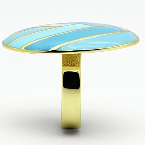 Gold Rings for Women Stainless Steel TK874 with Epoxy in Multi Color - Jewelry Store by Erik Rayo