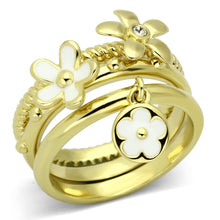 Load image into Gallery viewer, Gold Rings for Women Stainless Steel TK878 with Top Grade Crystal in Clear
